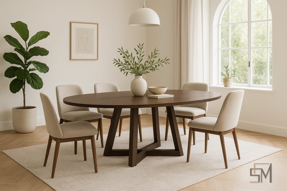 Mesa de Jantar Oval em Carvalho — Safermóvel