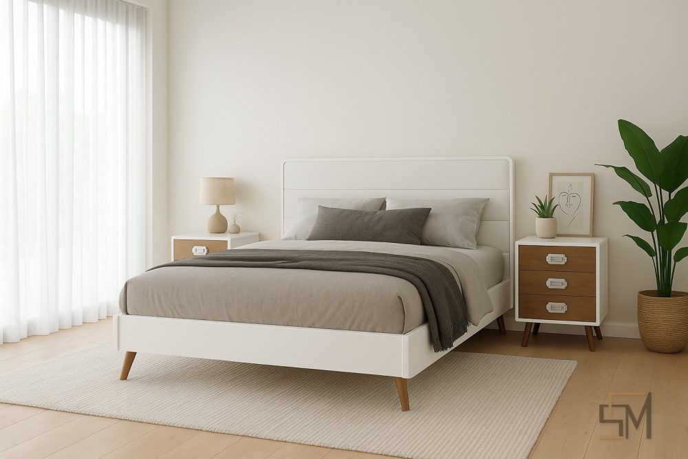 Quarto em Branco e Carvalho — Safermóvel